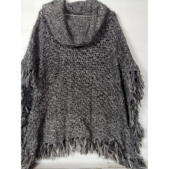 Women's 88th & Madison Gray Black Mingled Shawl Size Medium - Picture 2 of 13